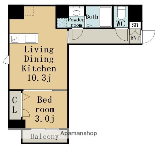 ディアレイシャス東別院Ⅱ(1LDK/2階)の間取り写真