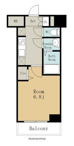 ディアレイシャス名古屋太閤通Ⅲ(1K/6階)の間取り写真