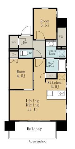 ローレルアイ名駅東(2LDK/6階)の間取り写真