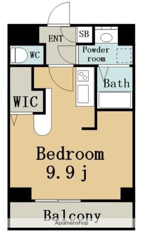 エステシア名駅(ワンルーム/12階)の間取り写真