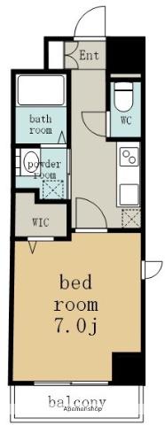 プレイズシード浅間町(1K/9階)の間取り写真