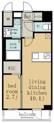 エステムコート名古屋TWIN ウエスト(1LDK/10階)の間取り写真