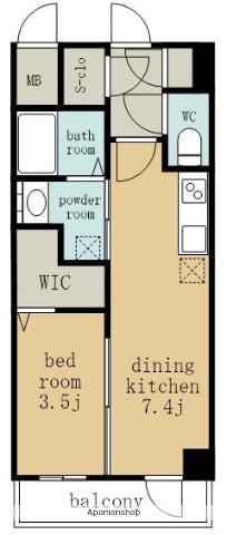 エステムコート名古屋TWIN ウエスト(1DK/14階)の間取り写真