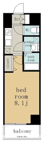 プレイズシード名駅北(1K/7階)の間取り写真