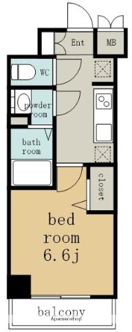 ディアレイシャス名古屋中村公園Ⅱ(1K/10階)の間取り写真