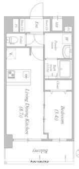 アドバンス名古屋シュテルン(1LDK/15階)の間取り写真