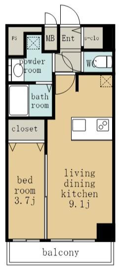 プレサンス上前津ディアシス(1LDK/11階)の間取り写真