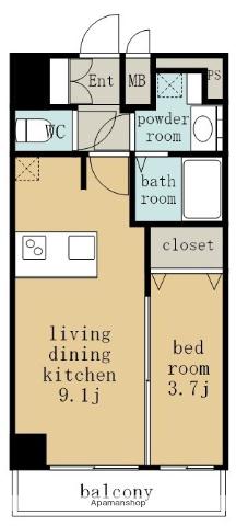 プレサンス上前津ディアシス(1LDK/10階)の間取り写真