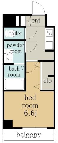 S-RESIDENCE今池ARCANA(1K/11階)の間取り写真