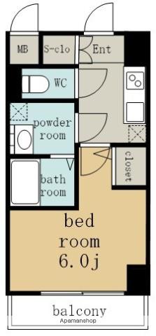 ディアレイシャス東別院Ⅳ(1K/8階)の間取り写真