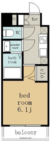 メイクスアート新栄Ⅲ(1K/2階)の間取り写真