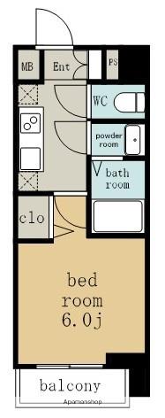 メイクスアート新栄Ⅲ(1K/13階)の間取り写真