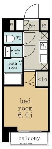 メイクスアート新栄Ⅲ(1K/2階)の間取り写真