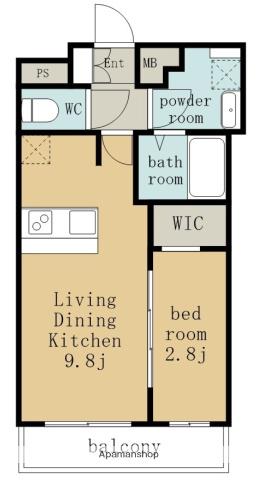 メイクスアート新栄Ⅲ(1LDK/13階)の間取り写真