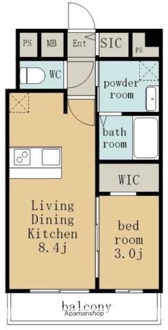 メイクスアート新栄Ⅲ(1LDK/13階)の間取り写真