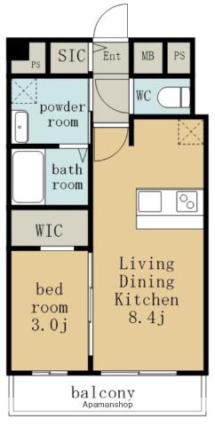 メイクスアート新栄Ⅲ(1LDK/13階)の間取り写真