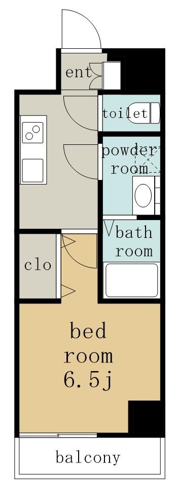 S-RESIDENCE名駅北ALESIA(1K/2階)の間取り写真