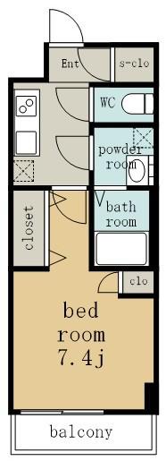 S-RESIDENCE高岳駅前AWAKE(1K/7階)の間取り写真