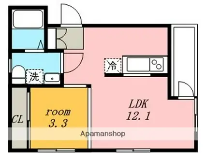 プライムローズ(1LDK/2階)の間取り写真