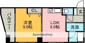AIビル稲穂(1LDK/4階)の間取り写真