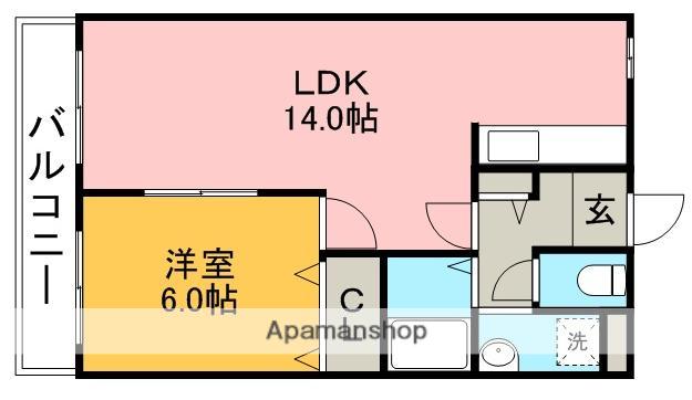 メゾンユーラップ(1LDK/4階)の間取り写真