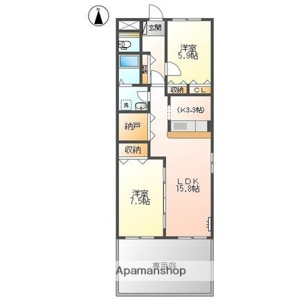 ハイムフロイデⅢ(2LDK/1階)の間取り写真