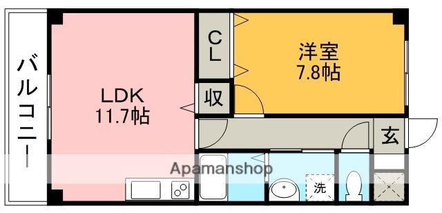 SYMPATHIE D(1LDK/3階)の間取り写真