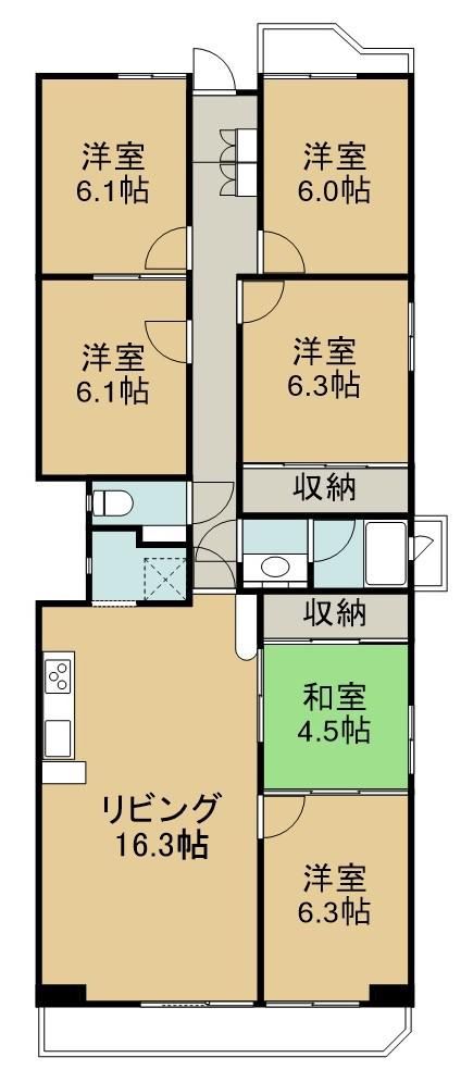スペクトルティアラ宮町(6LDK/2階)の間取り写真