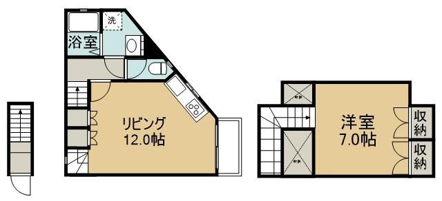 メゾン町屋Ⅱ(1LDK)の間取り写真