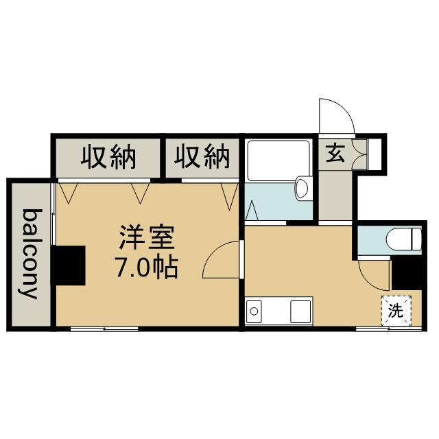 エクセレンス勝川(1K/2階)の間取り写真