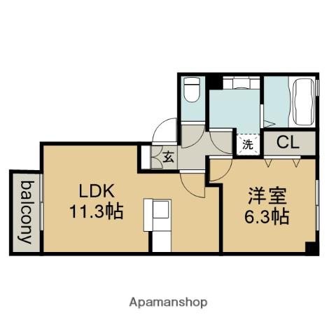 アルブル藤(1LDK/1階)の間取り写真
