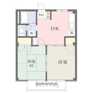サンビレッジA・B(2DK/1階)の間取り写真