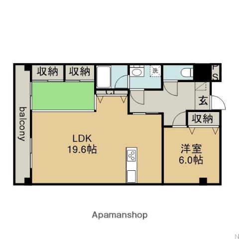 グリーンヒルズ朝宮(1LDK/3階)の間取り写真