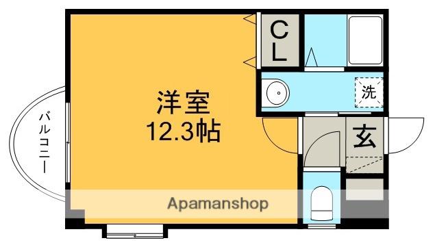 メゾンエスポワール(ワンルーム/2階)の間取り写真