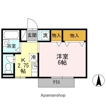 ファミール堀部Ⅳ(1K/1階)の間取り写真