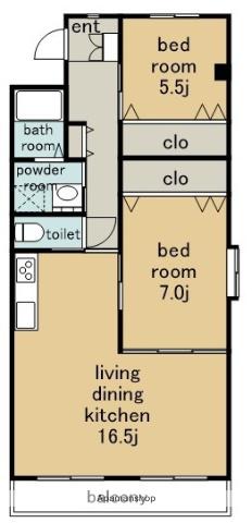 ウィンザ-K&Y(2LDK/2階)の間取り写真