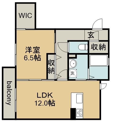 シャーメゾン豊山Ⅱ(1LDK/1階)の間取り写真