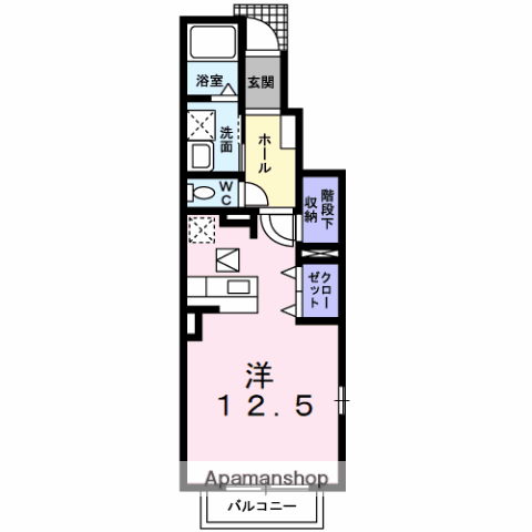 サンメゾン(ワンルーム/1階)の間取り写真