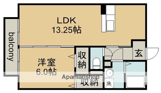 プロシード下条(1LDK/2階)の間取り写真