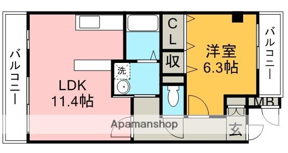 シャトルKITAYAMAⅠ(1LDK/1階)の間取り写真