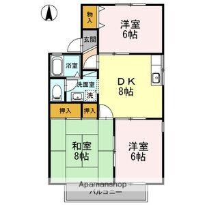 サンビレッジ(1LDK/2階)の間取り写真