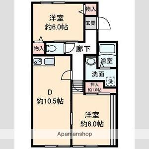 メドゥーサΓ(2LDK/1階)の間取り写真