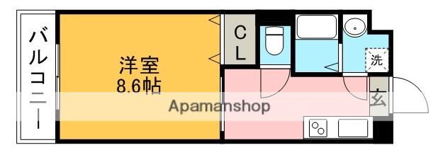 クラスト味美白山(1K/4階)の間取り写真