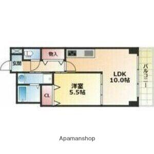 グランドハイツ豊山Ⅱ(1LDK/5階)の間取り写真