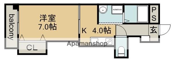 ラ・フォーレⅡ(1K/3階)の間取り写真