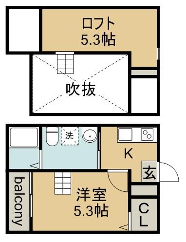 LENDROIT APAISANT あじよし(1K/1階)の間取り写真