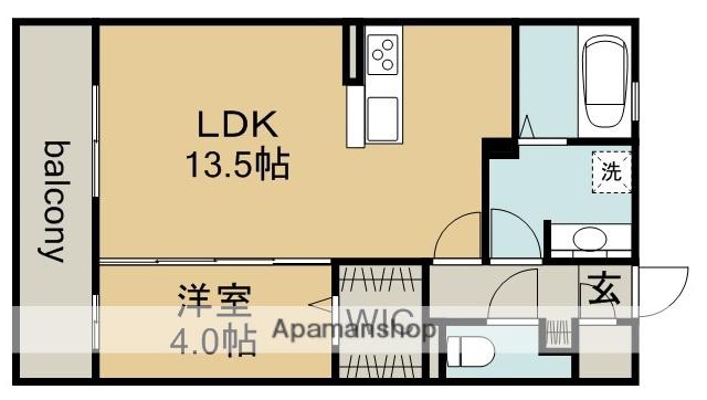 シェノアⅣ(1LDK/1階)の間取り写真