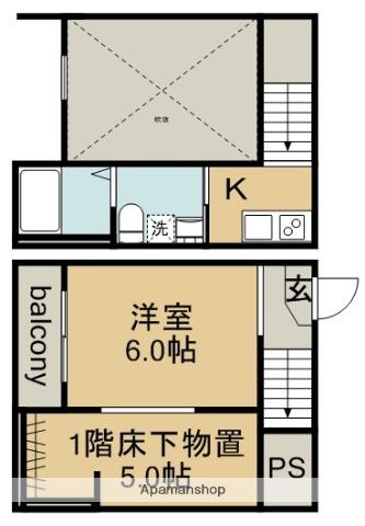 アペラシオン味美(ワンルーム/2階)の間取り写真