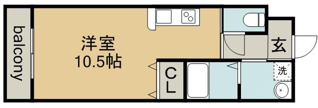 ホワイトピアA(1K/2階)の間取り写真