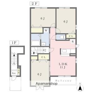 ドクターバード W(2LDK/2階)の間取り写真